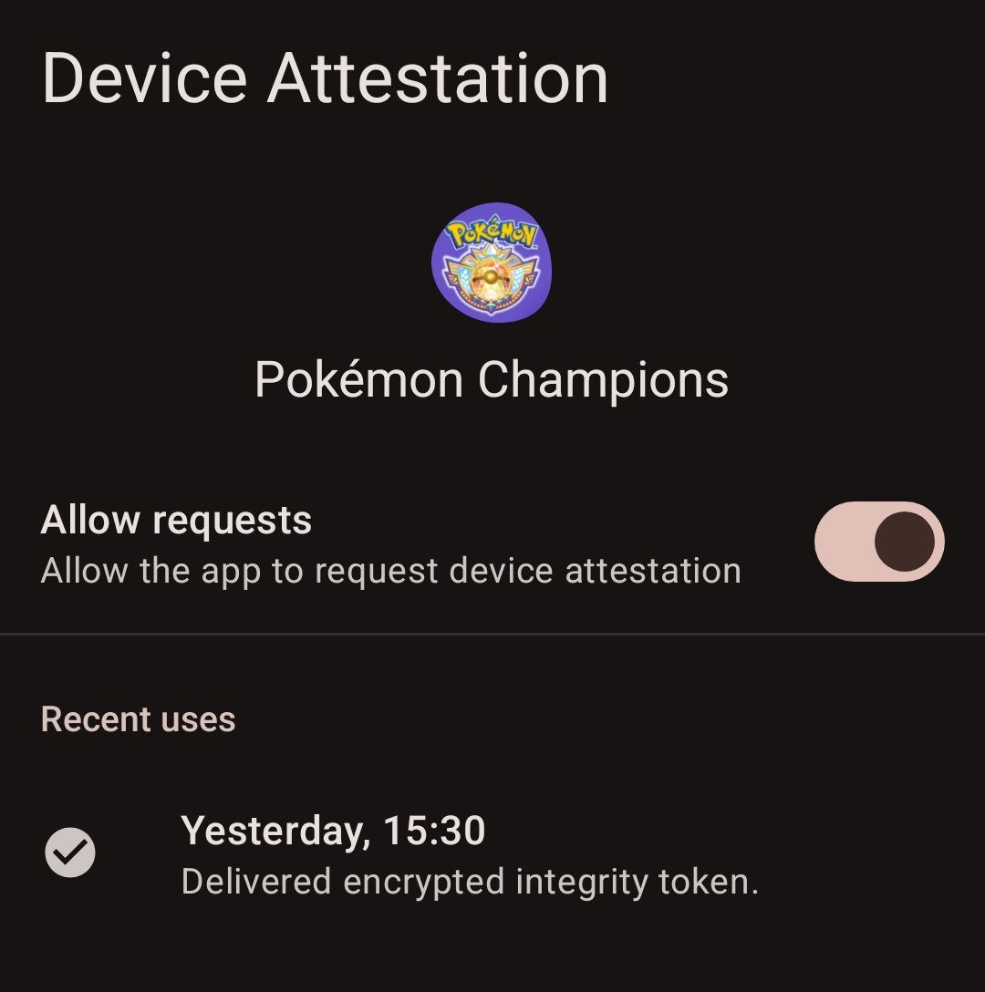 Image of the MicroG companion app settings showing that the app has been requesting attestation
